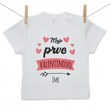 Majica s kratkim rukavom Moje prvo Valentinovo sa srčekom