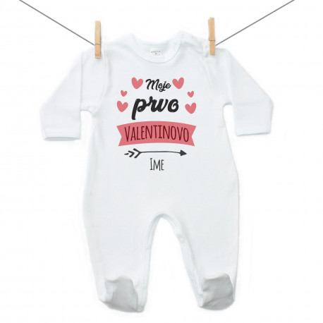 Pidžama Moje prvo Valentinovo sa srčekom