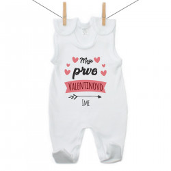 Kombinezon Moje prvo Valentinovo sa srčekom
