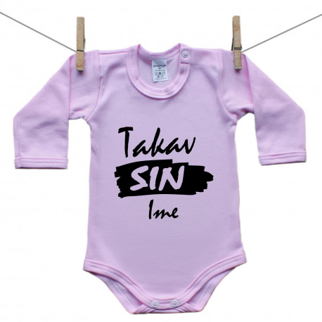Roze bodije s dugim rukavom Takav sin