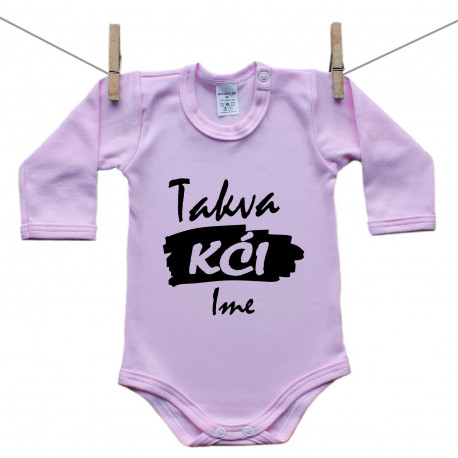 Roze bodije s dugim rukavom Takva kći