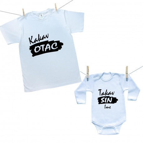 Obiteljski set (bodije s dugim rukavom) Kakav otac, takav sin