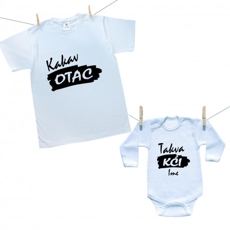 Obiteljski set (bodije s dugim rukavom) Kakav otac, takva kći Obiteljski set (bodije s dugim rukavom) Kakav otac, takva kći