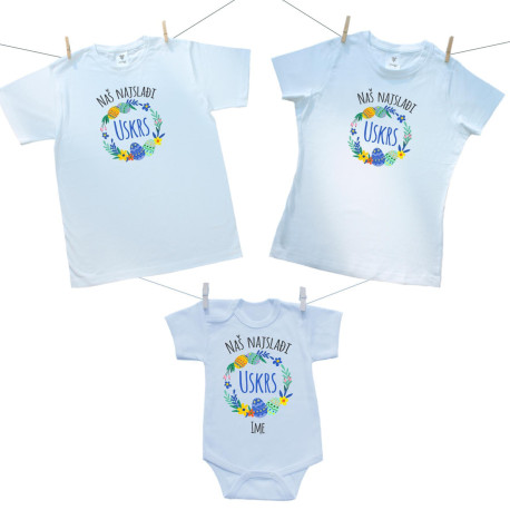 Obiteljski set (bodije s kratkim rukavom) Naš najslađi Uskrs