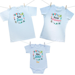 Obiteljski set (bodije s kratkim rukavom) Zeko i Pisanica