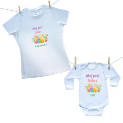 Obiteljski set (bodije s dugim rukavom) Moj prvi Uskrs