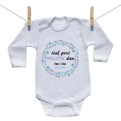 Bodije s dugim rukavom Naš prvi Majčin dan s imenom 2026