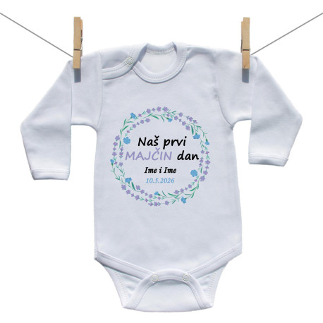 Bodije s dugim rukavom Naš prvi Majčin dan s imenom 2026