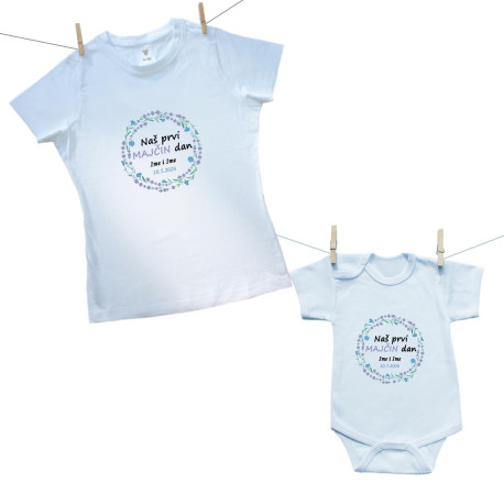 Obiteljski set (bodije s kratkim rukavom) Naš prvi Majčin dan 2026