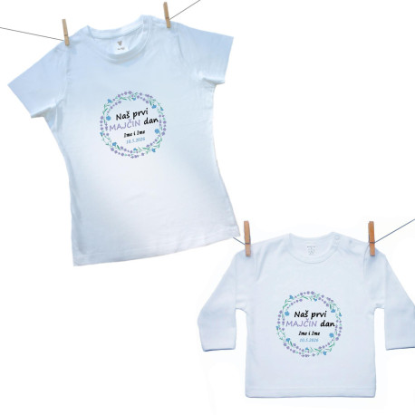 Obiteljski set (majica s dugim rukavom) Naš prvi Majčin dan 2026