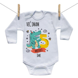 Bodije s dugim rukavom Već imam 5 mjeseci sa životinjom