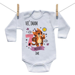 Bodije s dugim rukavom Već imam 7 mjeseci sa životinjicom