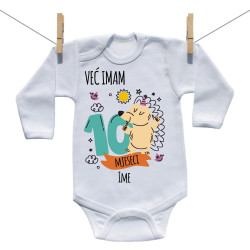 Bodije s dugim rukavom Već imam 10 mjeseci sa životinjicom