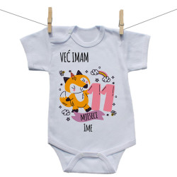 Bodije s kratkim rukavom Već imam 11 mjeseci sa životinjicom