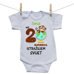 Bodije s kratkim rukavom Već 2 mjeseca istražujem svijet