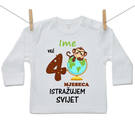 Majica s dugim rukavom Već 4 mjeseca istražujem svijet