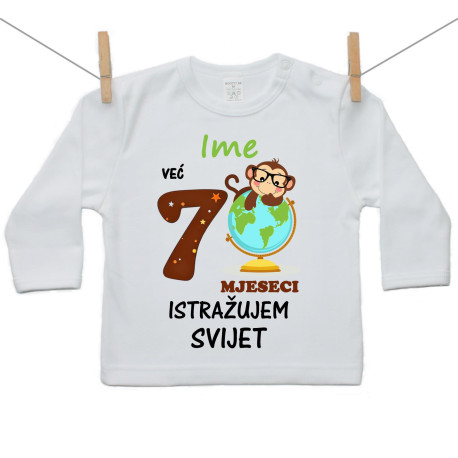 Majica s dugim rukavom Već 7 mjeseci istražujem svijet