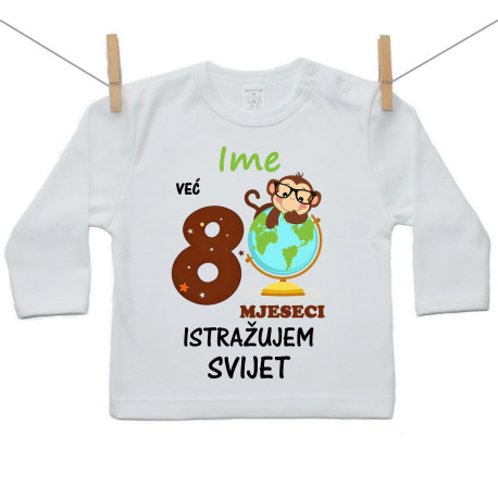 Majica s dugim rukavom Već 8 mjeseci istražujem svijet
