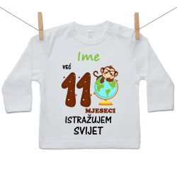 Majica s dugim rukavom Već 11 mjeseci istražujem svijet