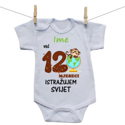Bodije s kratkim rukavom Već 12 mjeseci istražujem svijet