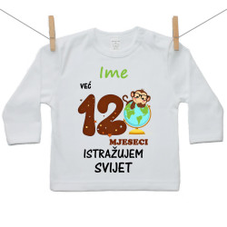 Majica s dugim rukavom Već 12 mjeseci istražujem svijet