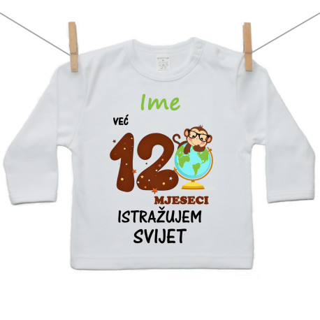 Majica s dugim rukavom Već 12 mjeseci istražujem svijet