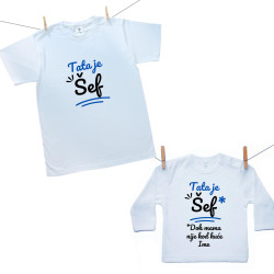Obiteljski set (majica s dugim rukavom) Tata je šef