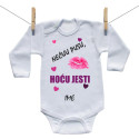 Bodije s dugim rukavom Neću pusu, hoću jesti!