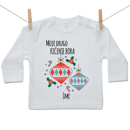 Majica s dugim rukavom Moje drugo kićenje bora Majica s dugim rukavom Moje drugo kićenje bora
