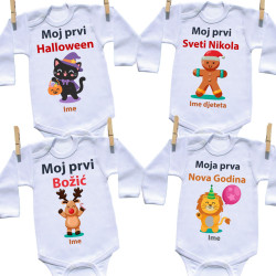 Bajkoviti prvi blagdani od Halloweena do Nove godine - Komplet 4 bodija