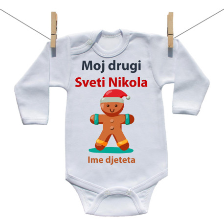 Bodije s dugim rukavom Moj drugi Sveti Nikola s medenjakom Bodije s dugim rukavom Moj drugi Sveti Nikola s medenjakom