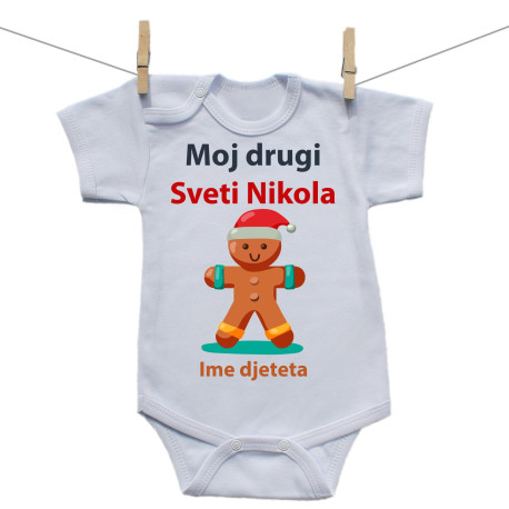 Bodije s kratkim rukavom Moj drugi Sveti Nikola s medenjakom Bodije s kratkim rukavom Moj drugi Sveti Nikola s medenjakom