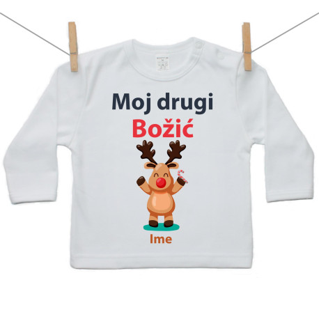 Majica s dugim rukavom Moj drugi Božić sa sobićem Majica s dugim rukavom Moj drugi Božić sa sobićem