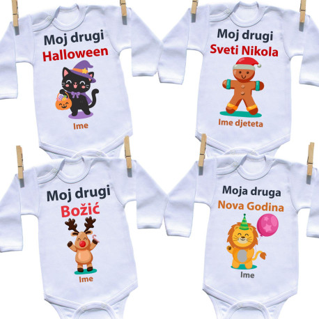 Bajkoviti drugi blagdani od Halloweena do Nove Godine - Komplet 4 bodija